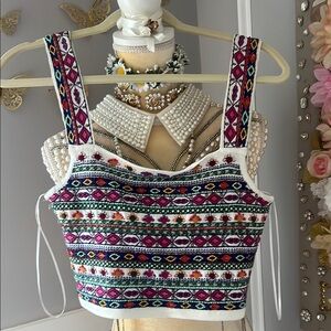 Zara Colorful Embroidered Women's Top